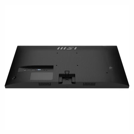 Close-up view of the rear I/O connectivity ports on the MSI PRO MP251 E2 showing HDMI 2.0, DisplayPort 1.4a, and VGA ports.