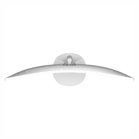 Top-down profile view displaying the gentle 1500R arc curvature of the white MSI PRO MP341CQW E12.