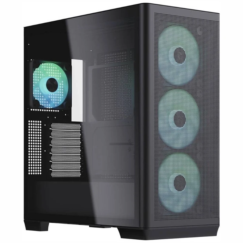 A hero shot of the black APNX C1-R Premium Mid-Tower PC Case on a clean background.