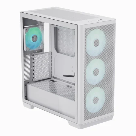 A hero shot of the white APNX C1-R Premium Mid-Tower PC Case on a clean background.