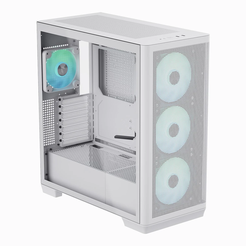 A hero shot of the white APNX C1-R Premium Mid-Tower PC Case on a clean background.