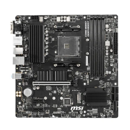 Full board layout of the B550M PRO-VDH highlighting the dual M.2 slots and PCIe expansion.