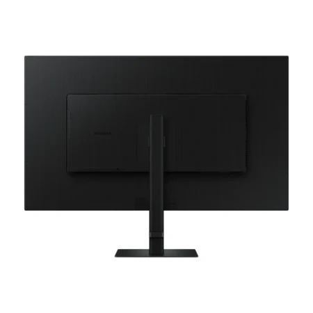 Back view showing the clean back casing, tool-free stand mount, and 100x100 VESA mount on the Samsung ViewFinity S8 S80UD.
