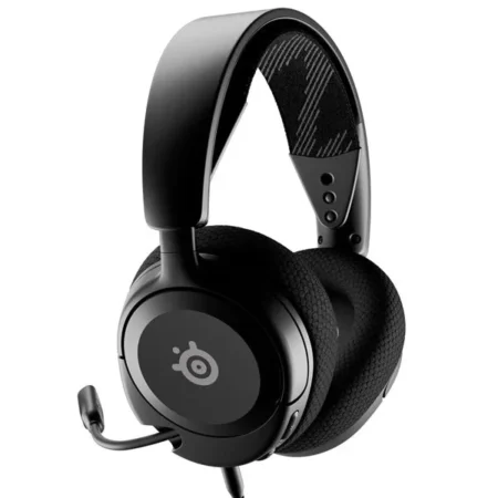 A dynamic view of the SteelSeries Arctis Nova 1 from the front-left, highlighting its ComfortMAX suspension band and ultra-lightweight frame.